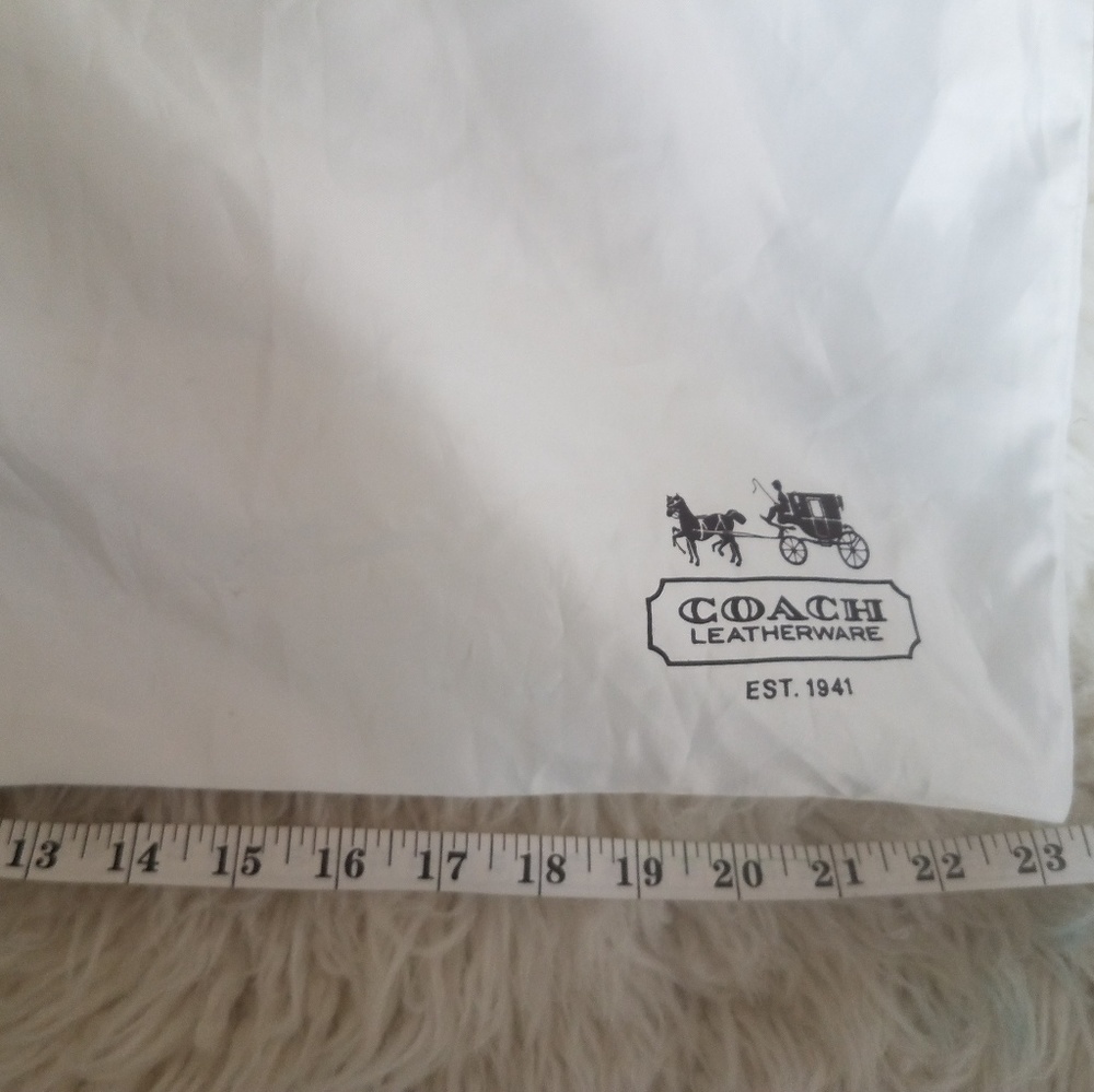 White silk Coach Dust Bag 24 inches square